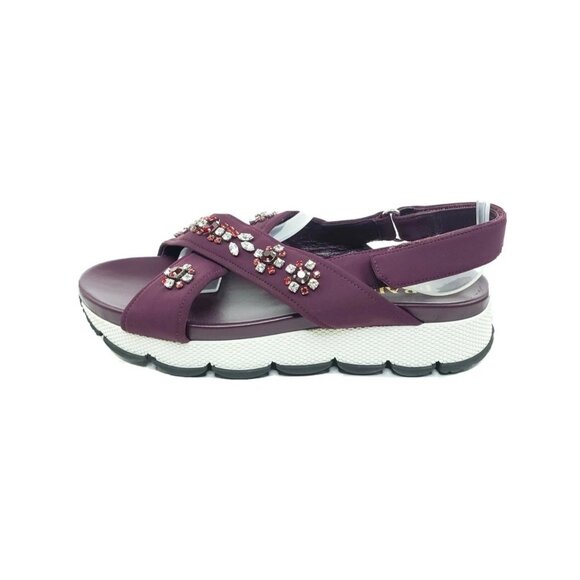 Prada Jeweled Sport Sandal Purple Fabric Crystal Platform Womens EUR 40/US 10 - Picture 11 of 11